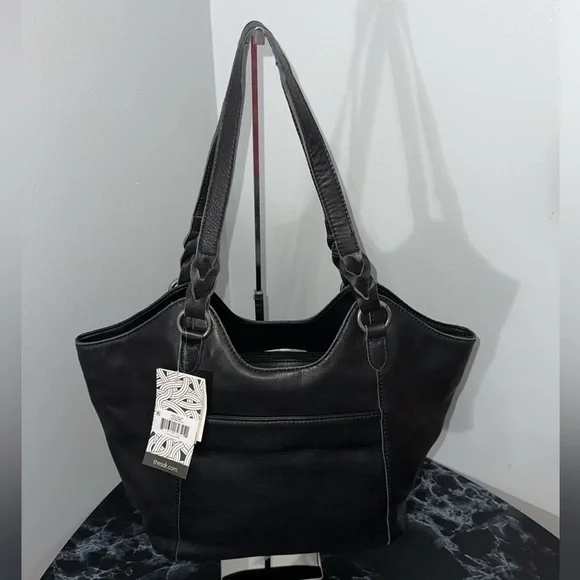 The Sak Handbag Sierra Leather Black Shopper Shoulder Bag AUTHENTIC NWT - Picture 9 of 12